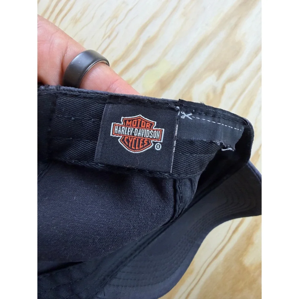 Harley-Davidson Womens Black Distressed Studded Bar & Shield Logo Baseball Hat